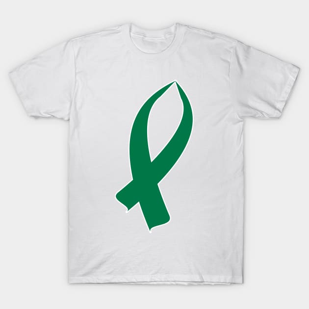 Awareness Ribbon (Green) T-Shirt by BlakCircleGirl